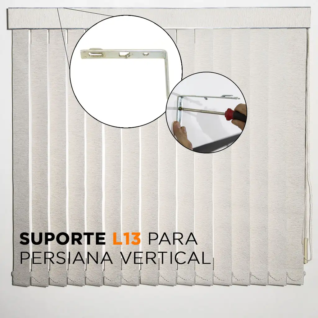 Suporte L13 Para Instalação Persiana Vertical