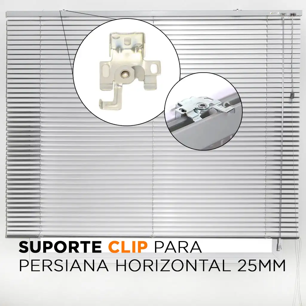 Suporte Clip Para Instalação Persiana Horizontal 25mm